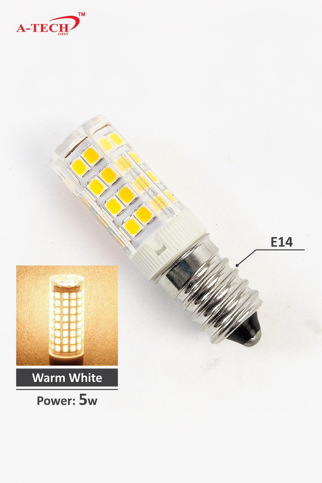 E14 LED BULB - 5 WATT (WARM WHITE) - Image 2