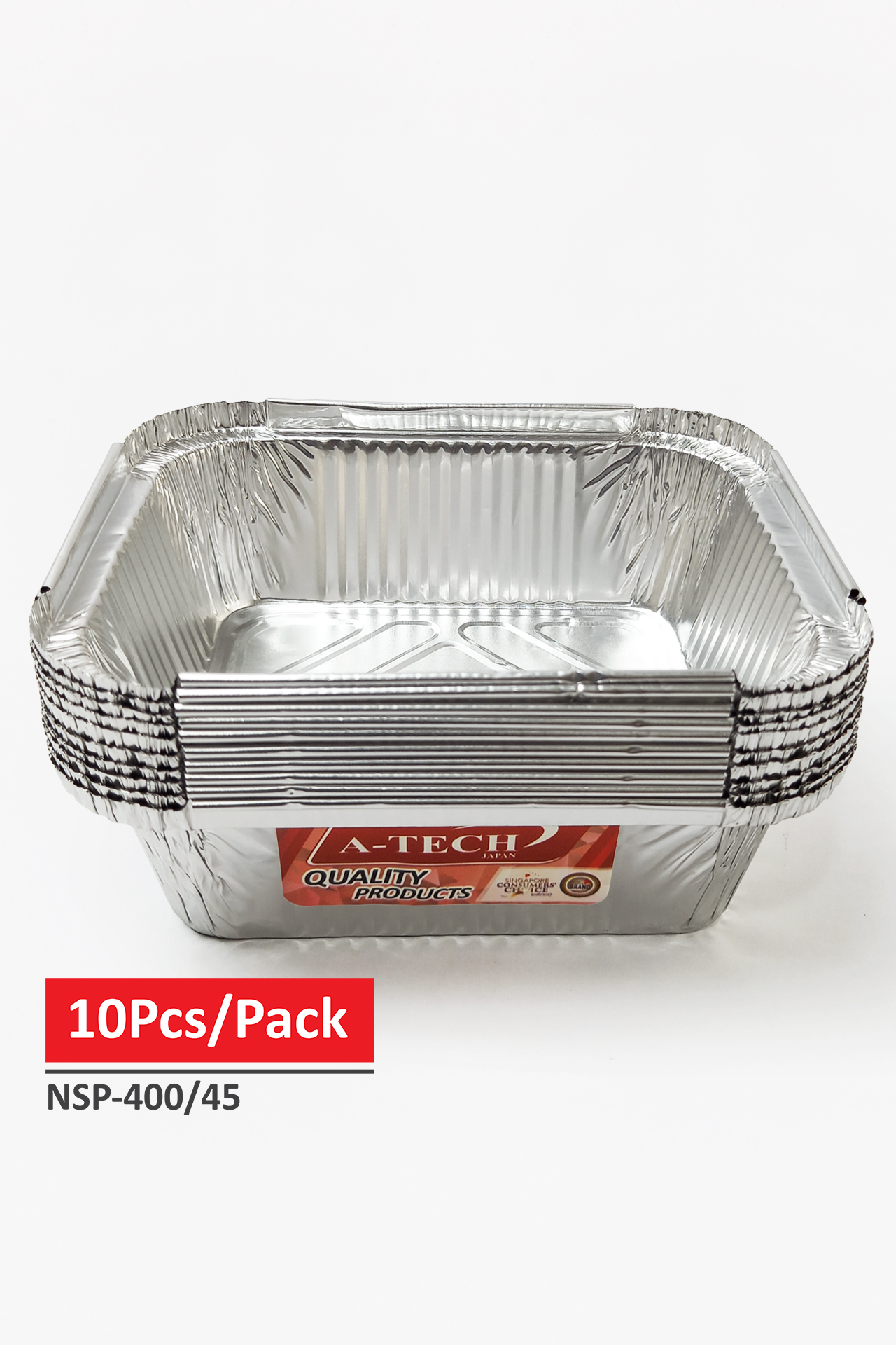 ALUMINIUM FOIL TRAY RECTANGLE 146 x 121 x 40MM ATech