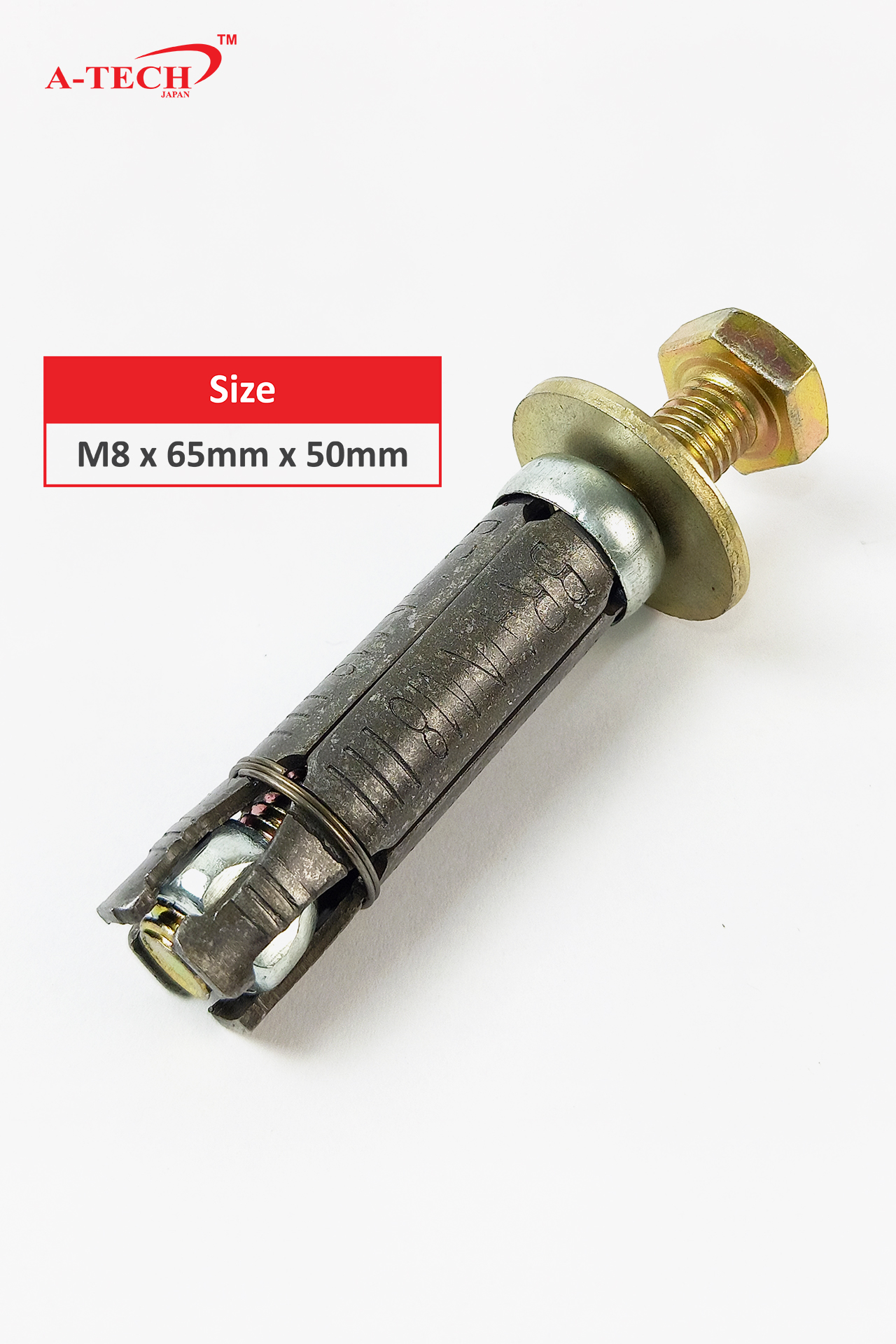 EXPANSION HEX HEAD BOLT (M8 x 65mm x 50mm) - A-Tech