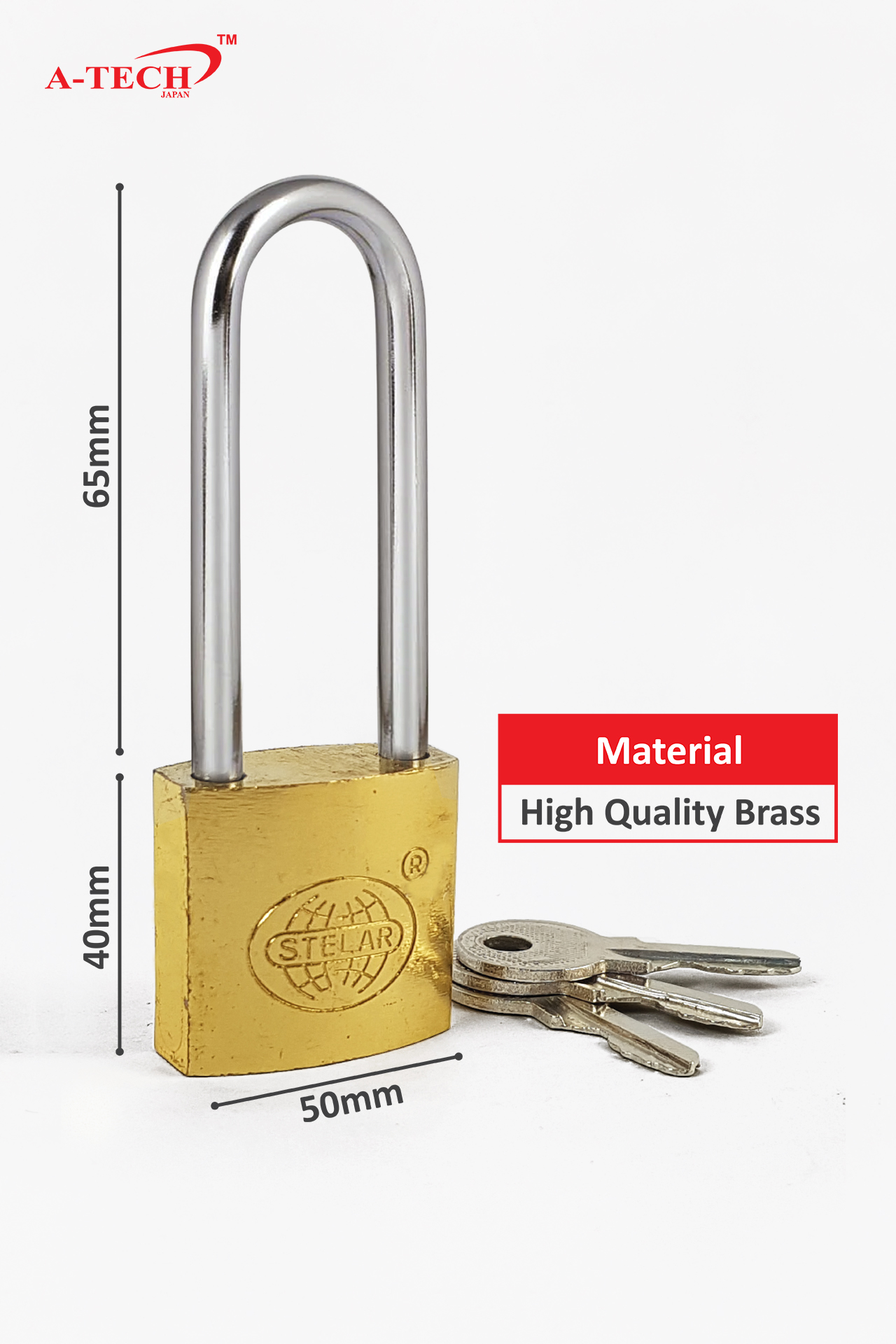 HEAVY DUTY BRASS PADLOCK (LONG) - 50mm - Image 2