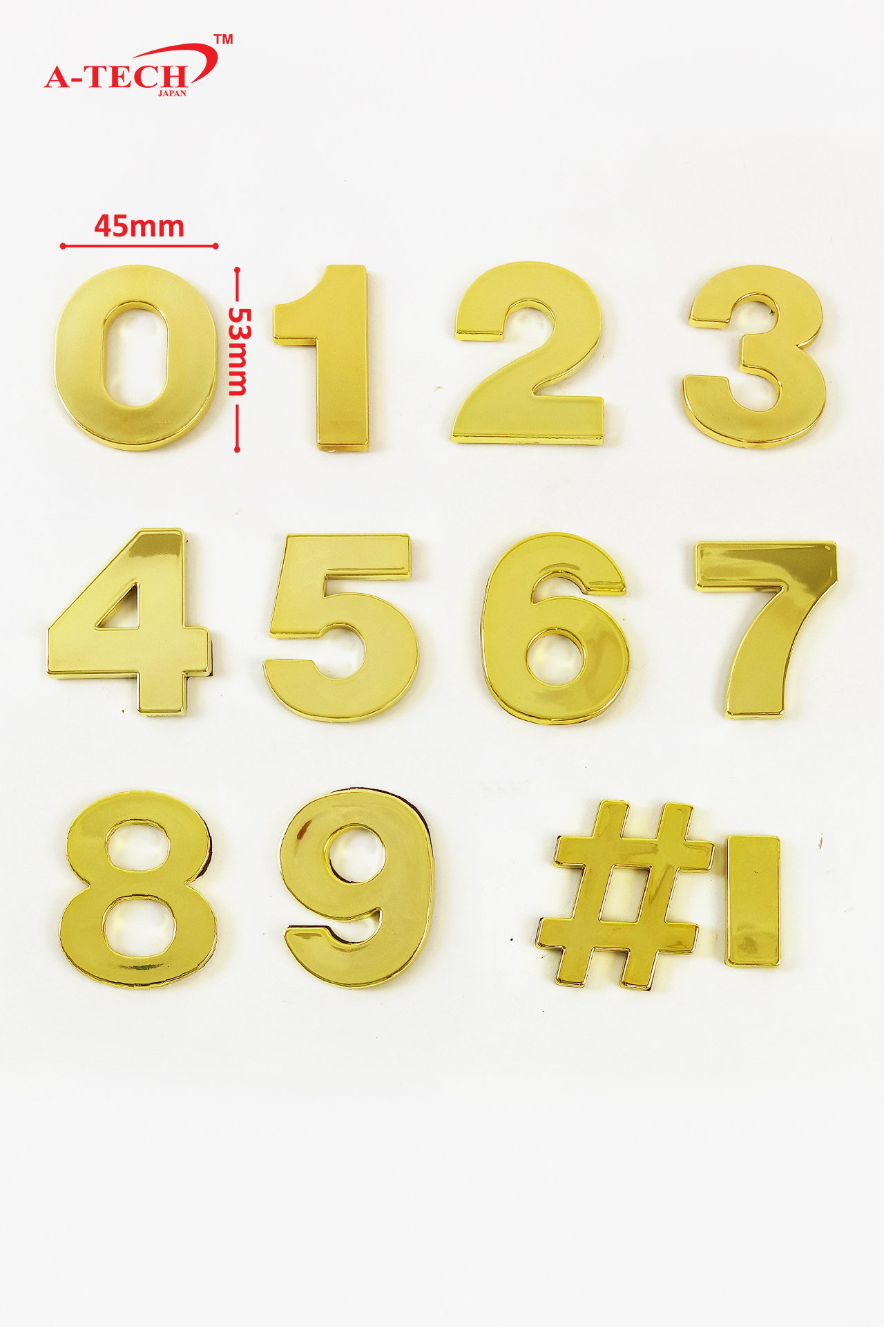 GOLD PVC NUMBER TAG W/ADHESIVE-No.0 - Image 2