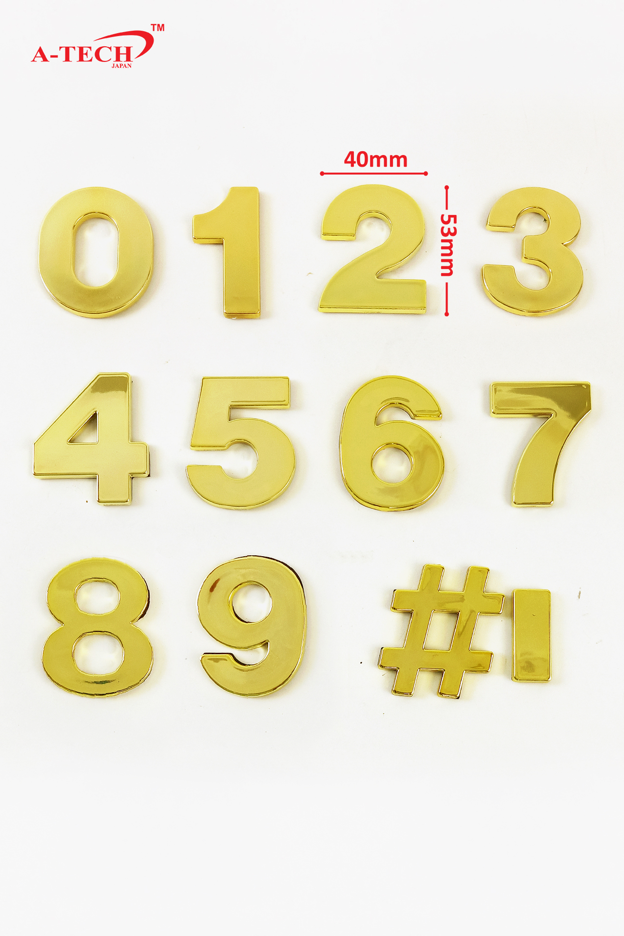 GOLD PVC NUMBER TAG W/ADHESIVE-No.2 - Image 2