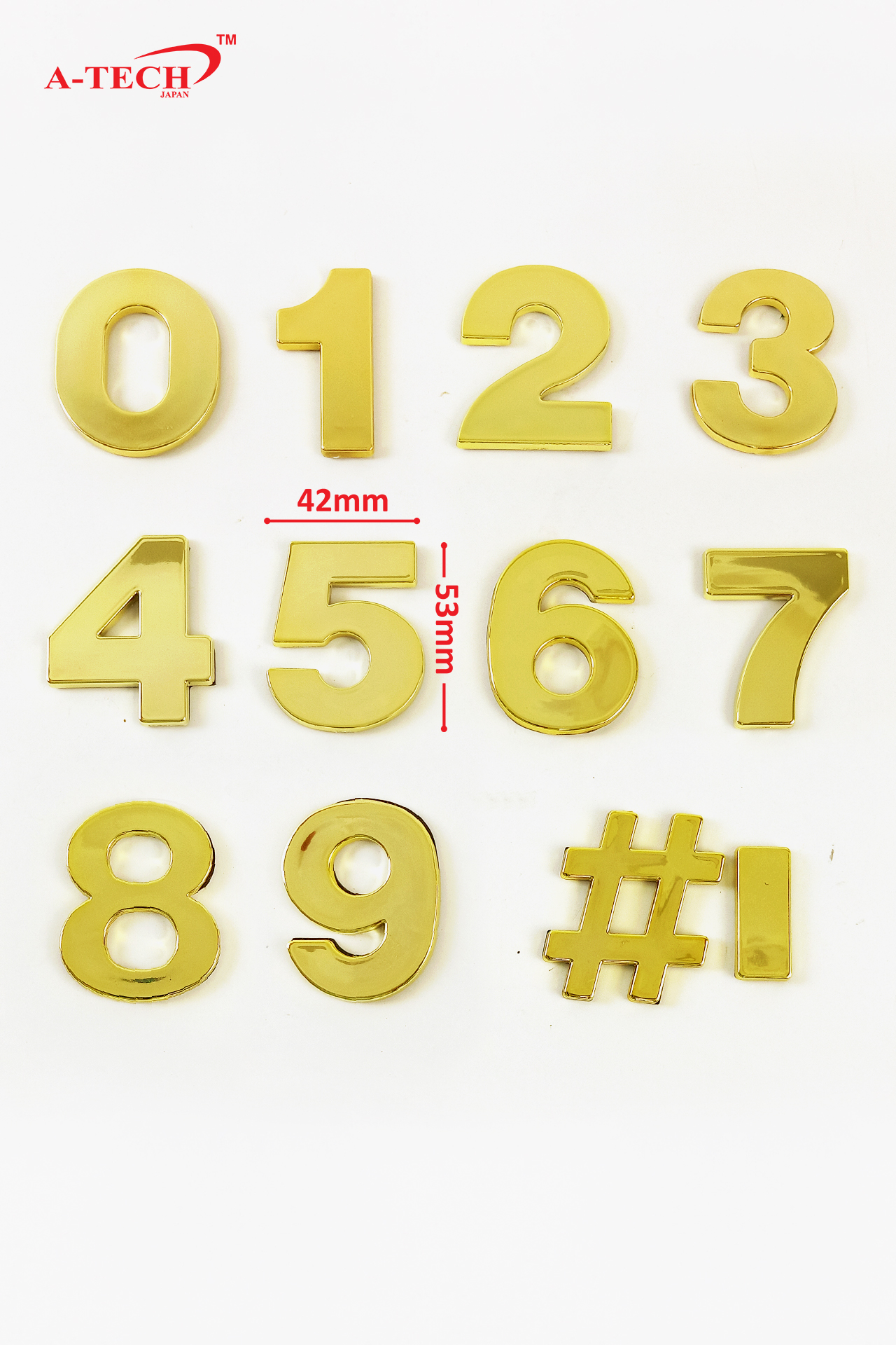 GOLD PVC NUMBER TAG W/ADHESIVE-No.5 - Image 2
