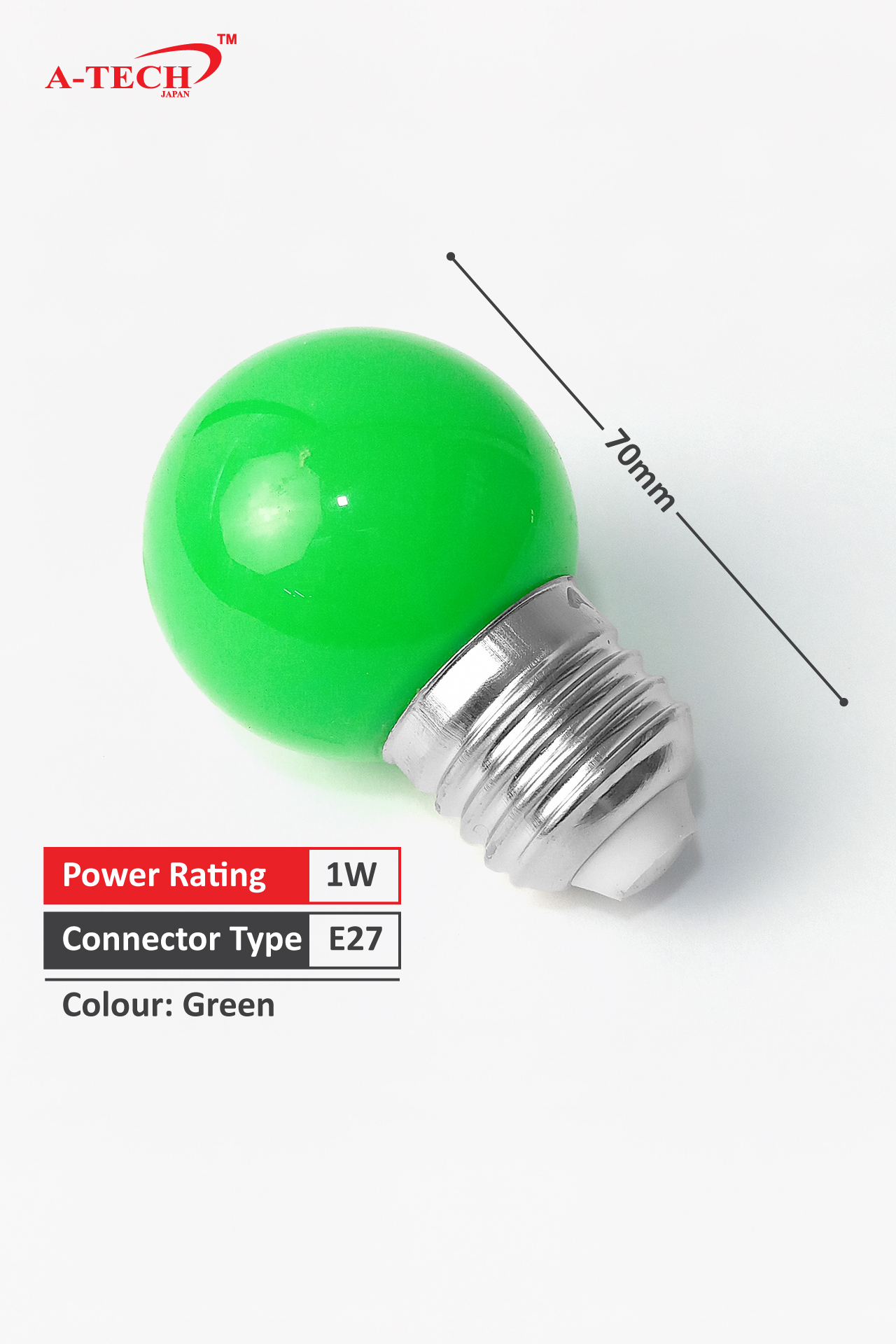 3LED PINGPONG BULB - GREEN (E27) - Image 2