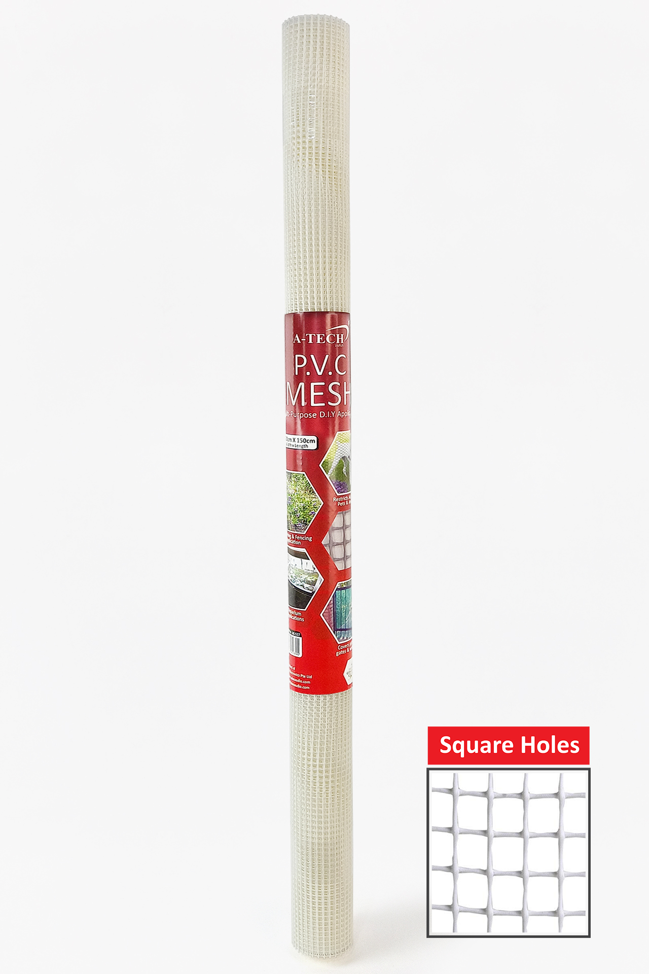 PVC WIRE MESH - 100cm X 150cm  (WHITE / 6MM SQ)