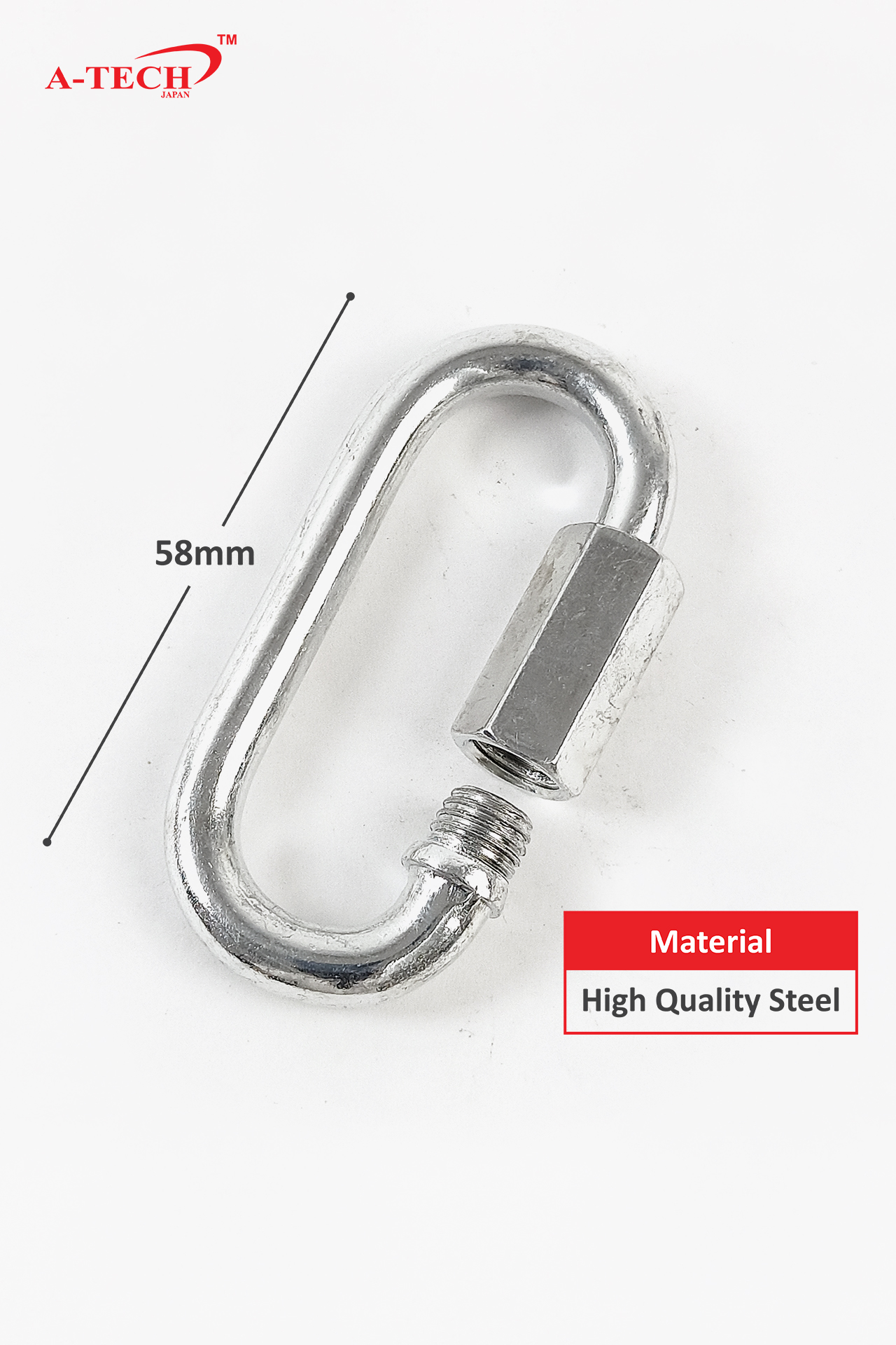 STEEL LOCKING CARABINER - 58MM - Image 2