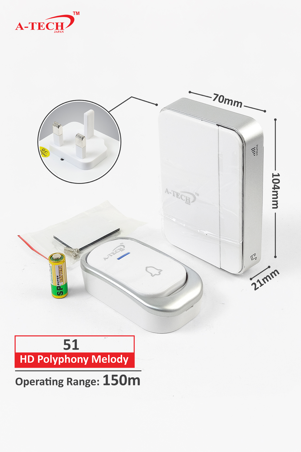 WIRELESS DIGITAL DOOR BELL (AC) - Image 2