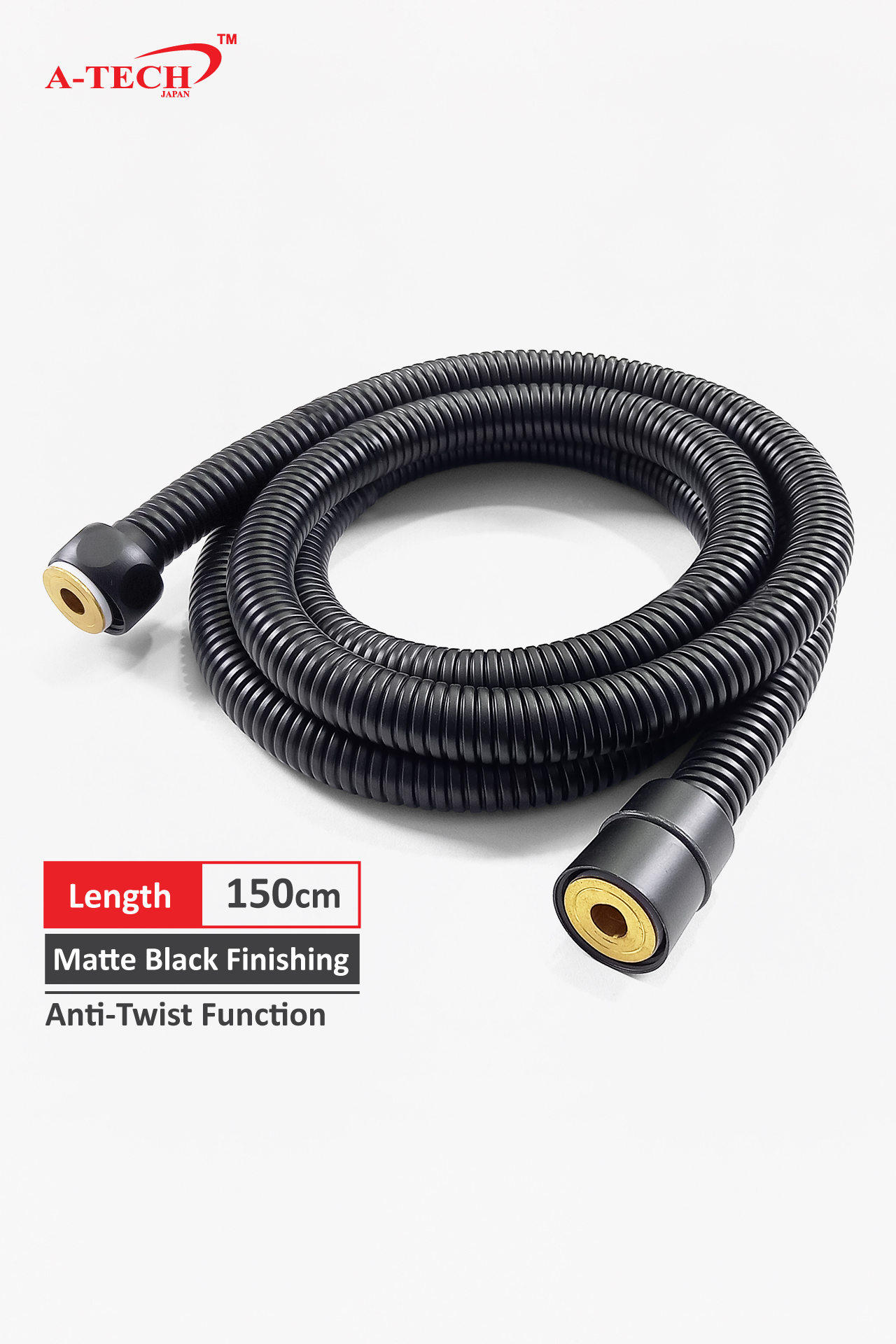 S/STEEL FLEXI HOSE (ANTI-TWIST) - (BLACK) 150CM - Image 2