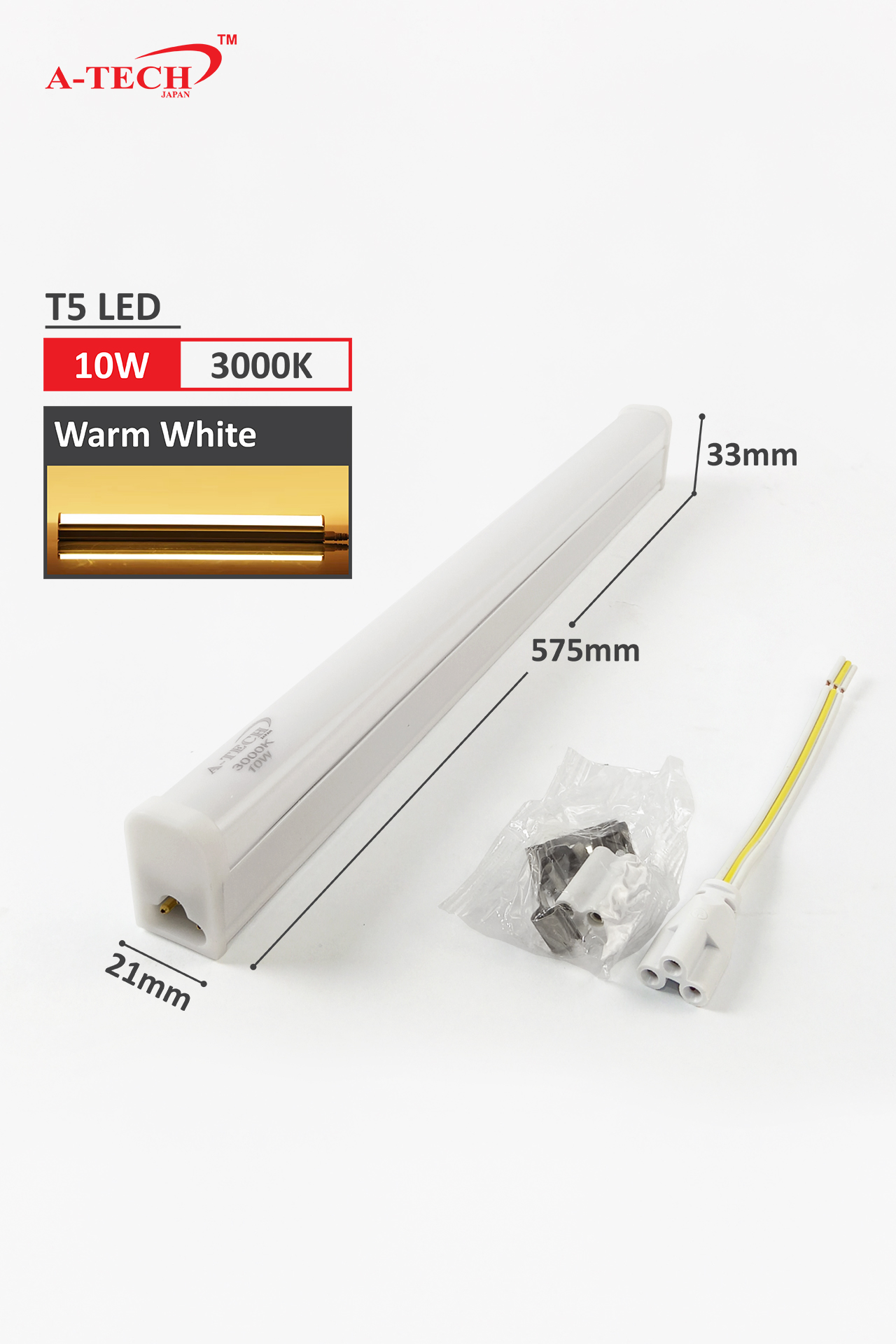 T5LED-LAMP SET 10W (Warm White) - Image 2