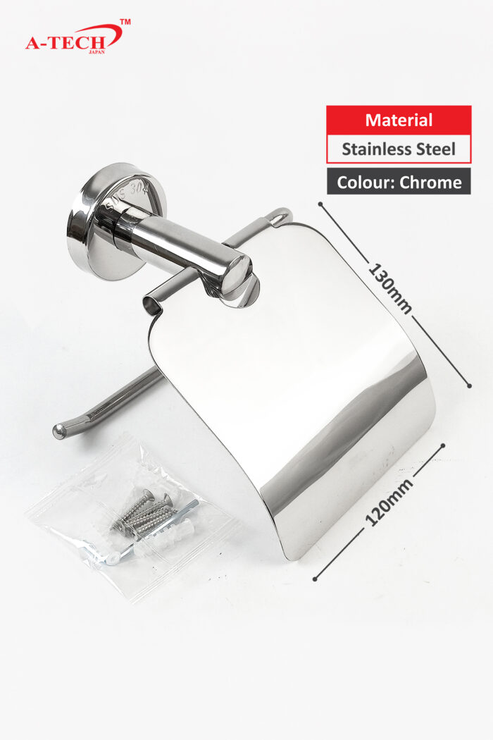 STAINLESS STEEL TOILET ROLL HOLDER - Image 2