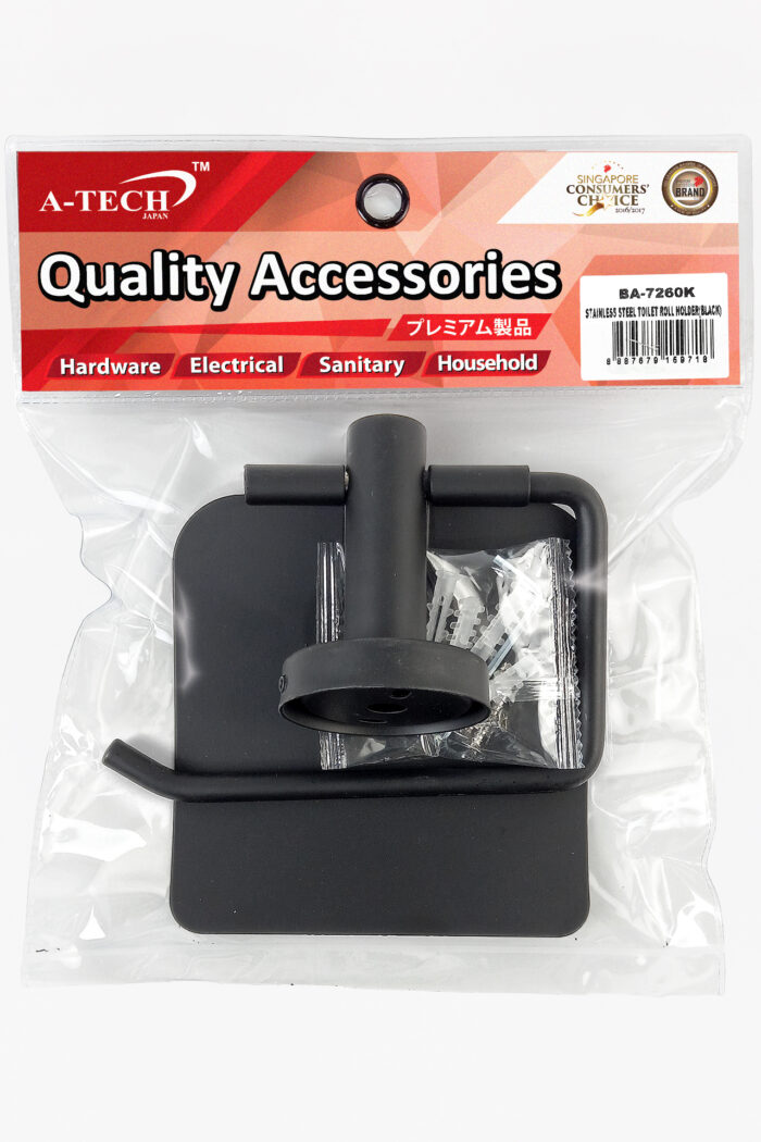 STAINLESS STEEL TOILET ROLL HOLDER (BLACK)