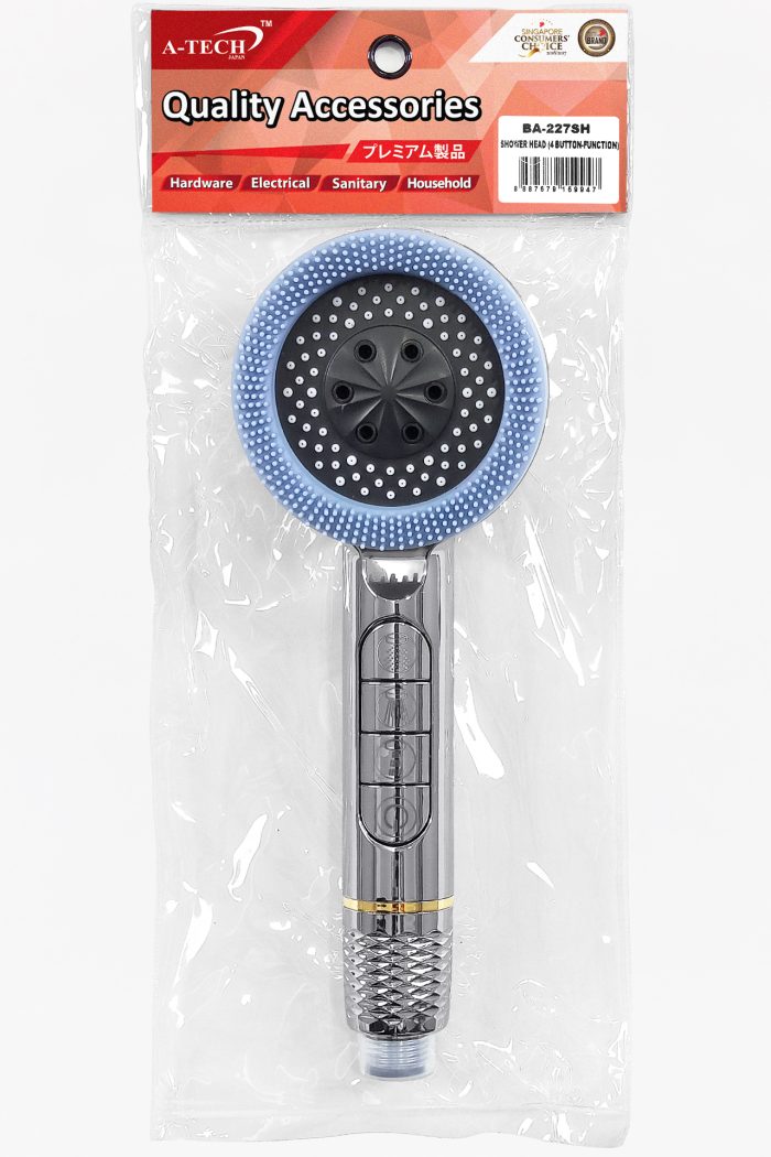 4 BUTTON SHOWER HEAD (CHROME)