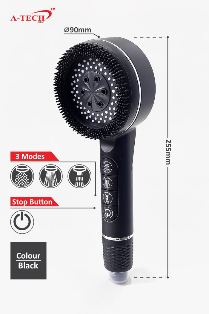 4 BUTTON SHOWER HEAD(BLACK) - Image 2